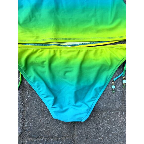 Ralph Lauren blue yellow takini bikini size S - Picture 5 of 5